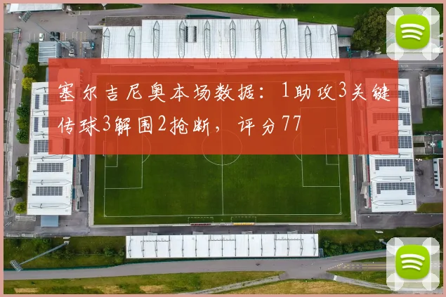 塞尔吉尼奥本场数据：1助攻3关键传球3解围2抢断，评分77